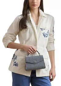 Striped Canvas Small Farrah Satchel