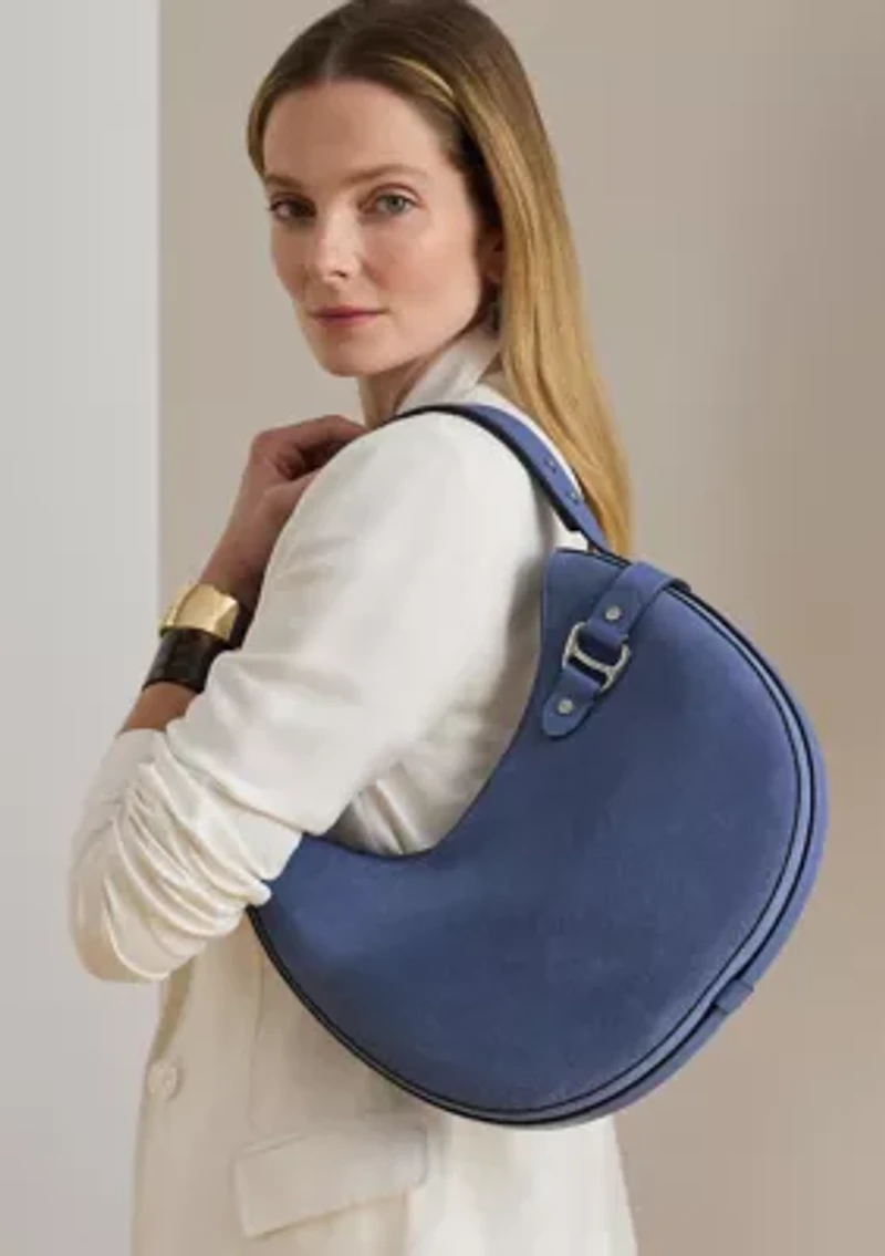 Suede Large Tasha Shoulder Bag