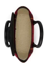 Plaid Twill Small Tanner Satchel