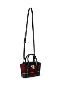 Plaid Twill Small Tanner Satchel
