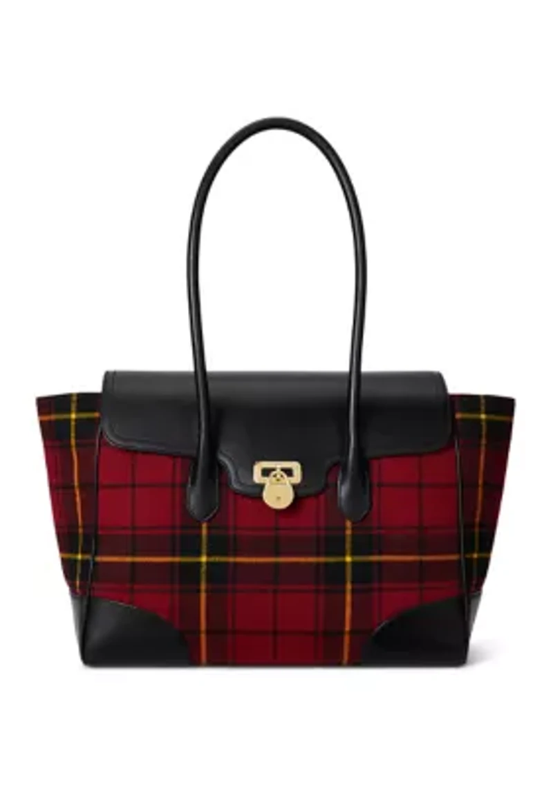Plaid Twill Large Tanner Satchel