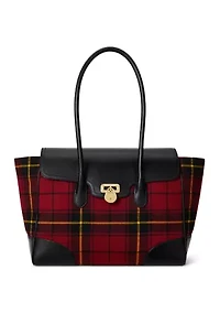 Plaid Twill Large Tanner Satchel