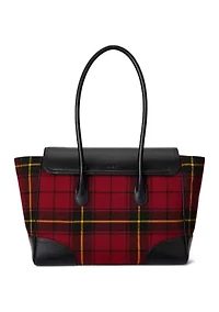 Plaid Twill Large Tanner Satchel