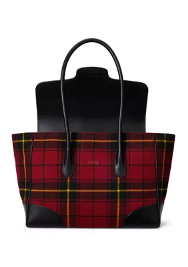 Plaid Twill Large Tanner Satchel