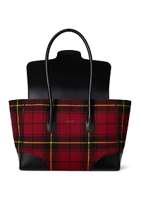 Plaid Twill Large Tanner Satchel