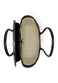 Plaid Twill Large Tanner Satchel