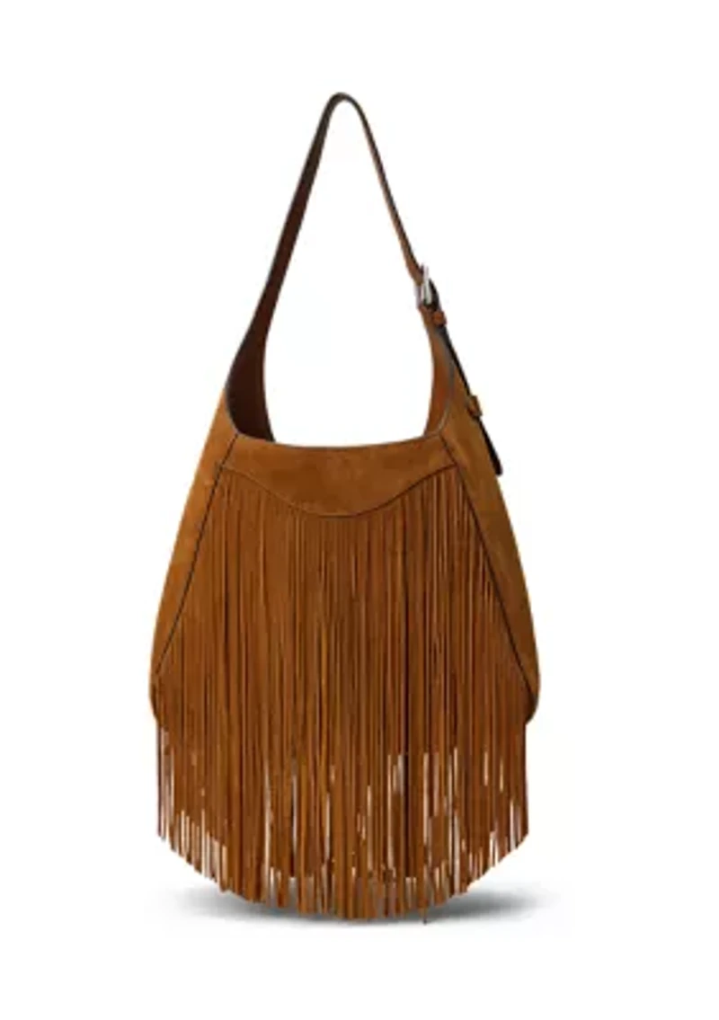 Fringe-Trim Large Tanner Shoulder Bag