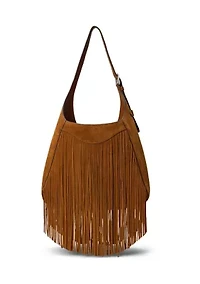 Fringe-Trim Large Tanner Shoulder Bag