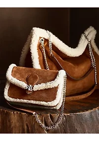 Shearling-Trim Large Bradley Tote Bag