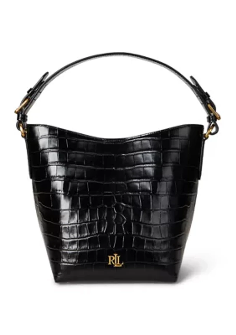 Croc-Embossed Medium Witley Bucket Bag