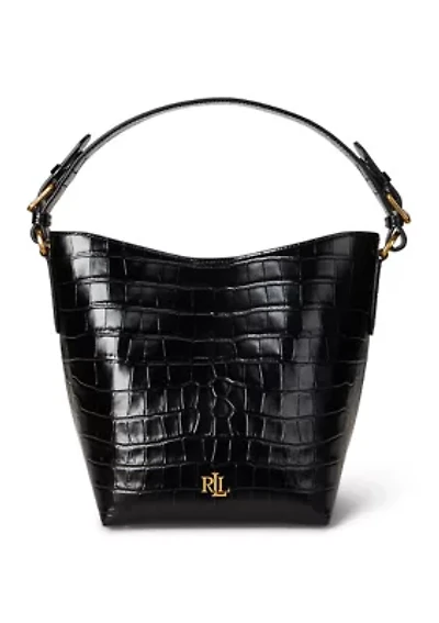 Croc-Embossed Medium Witley Bucket Bag