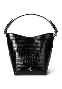 Croc-Embossed Medium Witley Bucket Bag