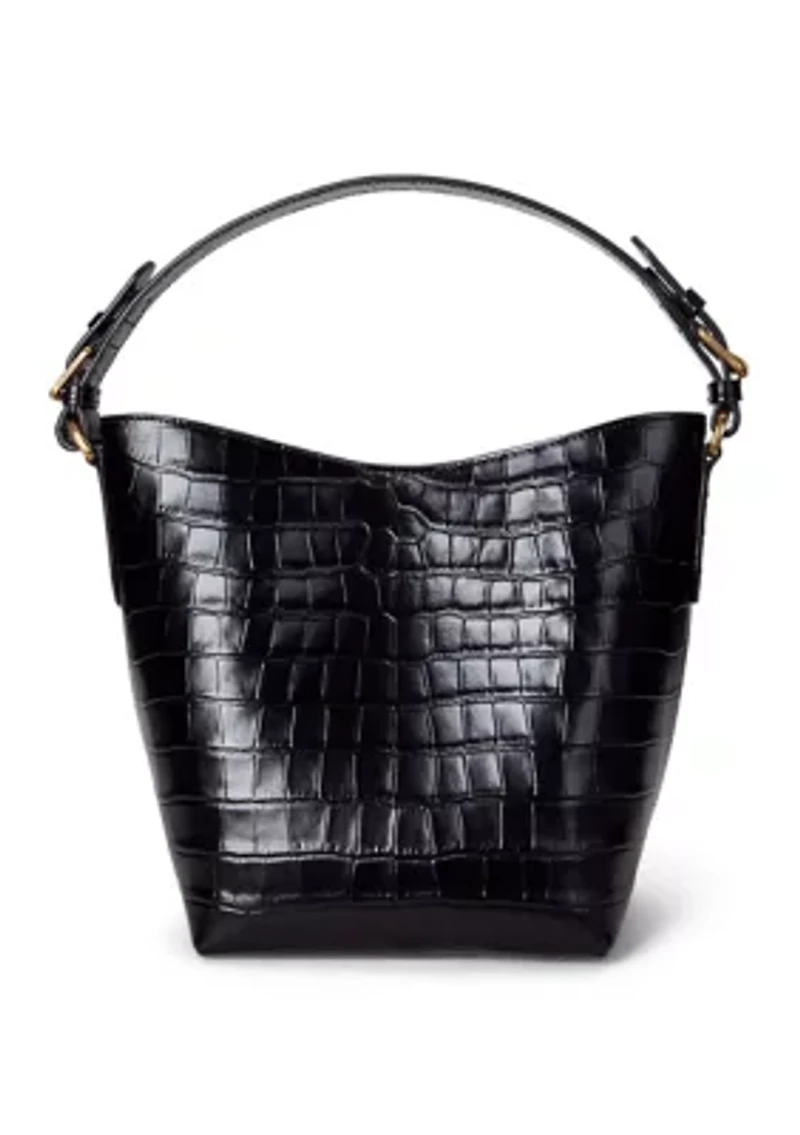 Croc-Embossed Medium Witley Bucket Bag