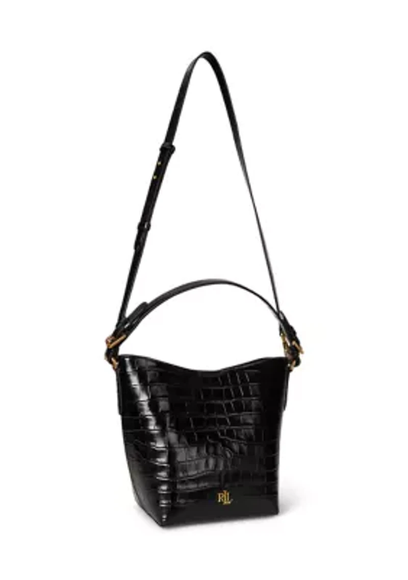 Croc-Embossed Medium Witley Bucket Bag