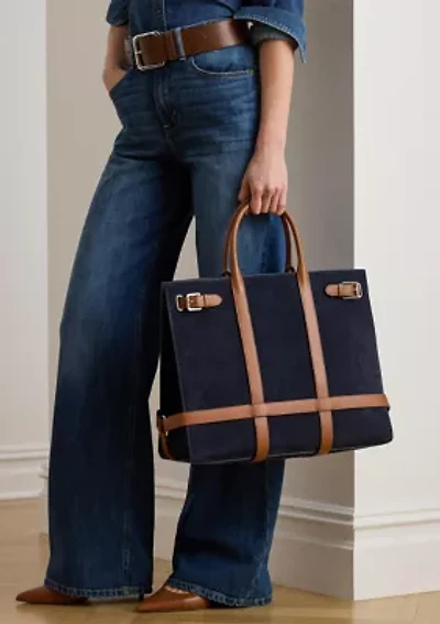 Suede & Leather Large Devyn Tote Bag