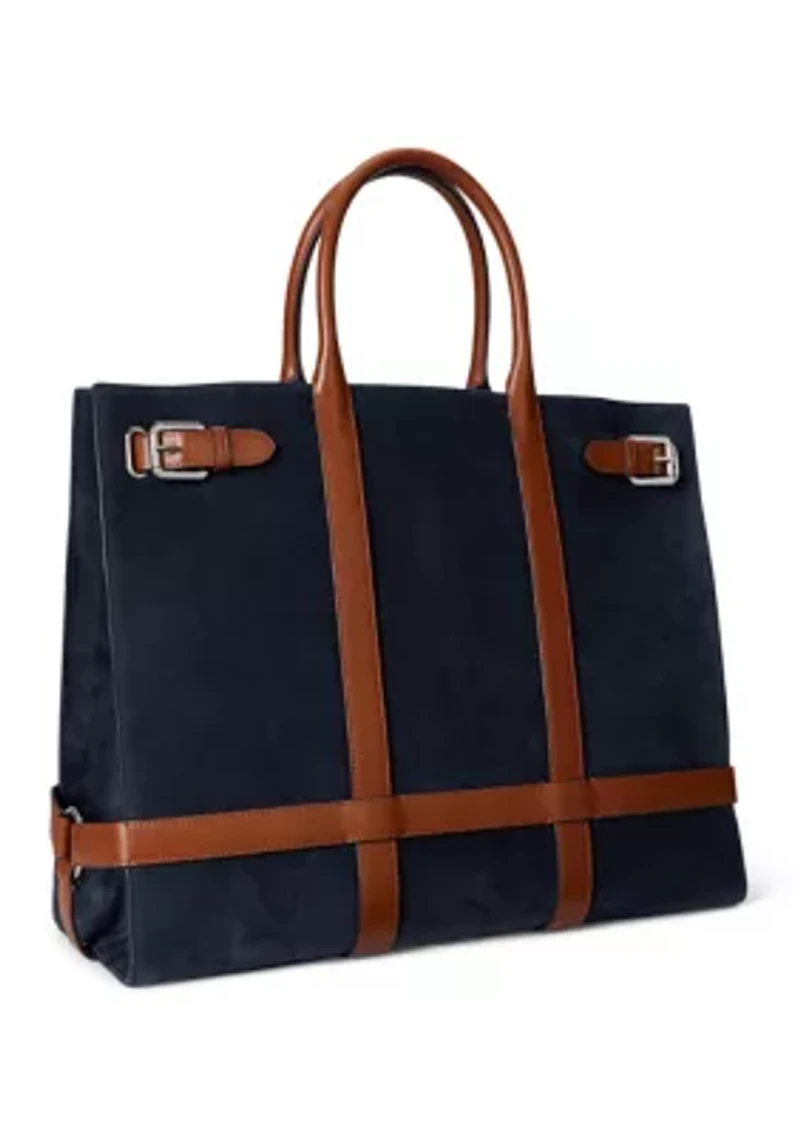 Suede & Leather Large Devyn Tote Bag