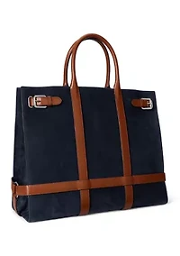 Suede & Leather Large Devyn Tote Bag
