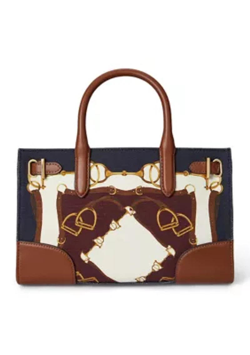 Belting-Print Small Devyn Tote Bag