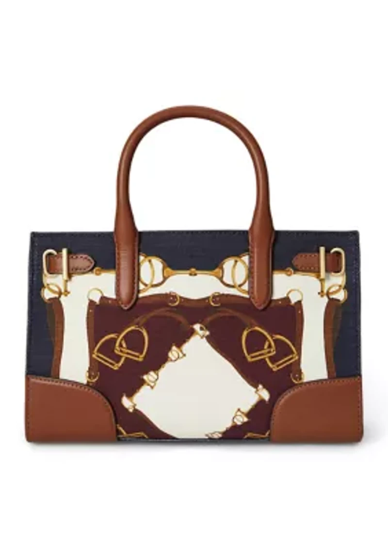 Belting-Print Small Devyn Tote Bag