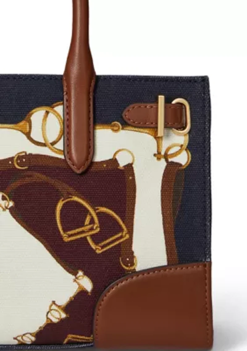 Belting-Print Small Devyn Tote Bag