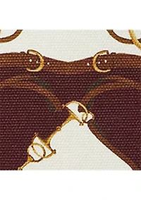 Belting-Print Small Devyn Tote Bag