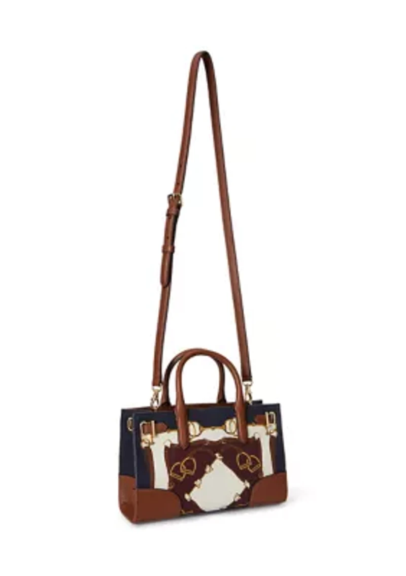 Belting-Print Small Devyn Tote Bag