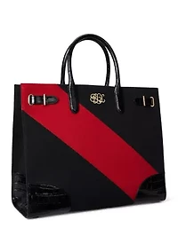 Two-Tone Canvas Large Devyn Tote Bag