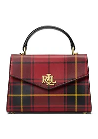 Plaid Leather Small Farrah Satchel