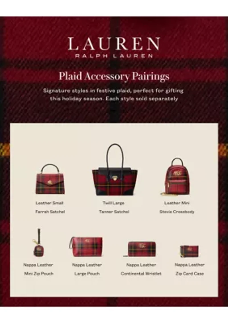 Plaid Leather Small Farrah Satchel