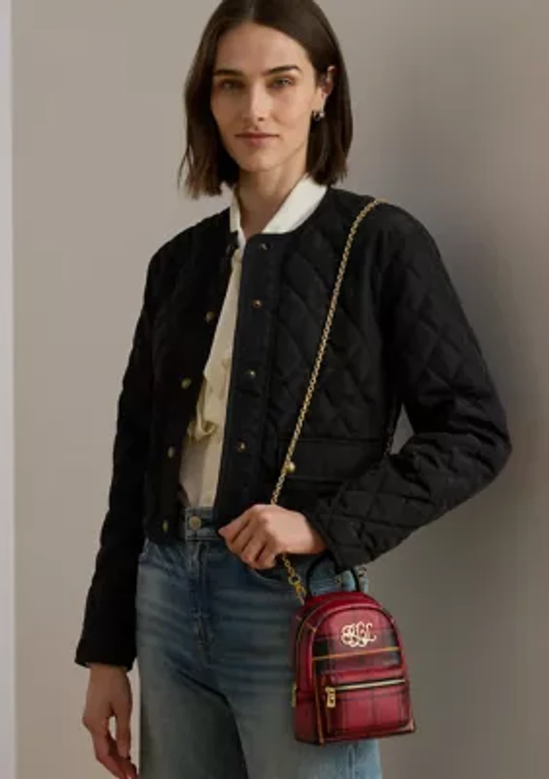 Plaid Leather Mini Stevie Crossbody