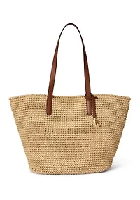 Crocheted Straw Large Lainey Tote Bag