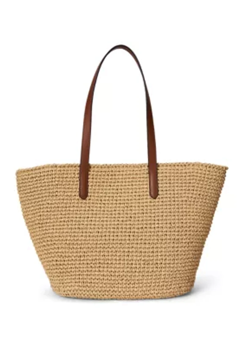 Crocheted Straw Large Lainey Tote Bag