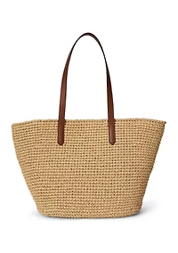 Crocheted Straw Large Lainey Tote Bag