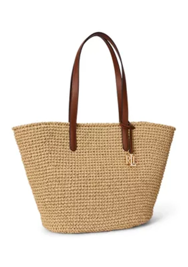 Crocheted Straw Large Lainey Tote Bag