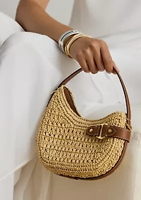 Woven Straw Small Tasha Crossbody Bag