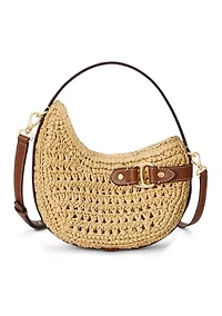 Woven Straw Small Tasha Crossbody Bag