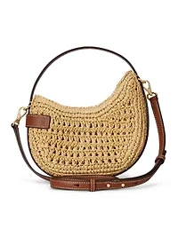 Woven Straw Small Tasha Crossbody Bag