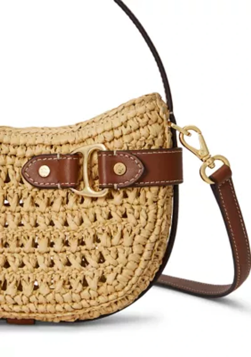 Woven Straw Small Tasha Crossbody Bag