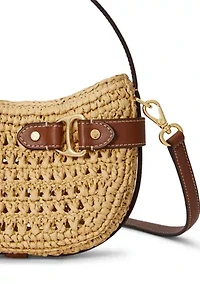 Woven Straw Small Tasha Crossbody Bag
