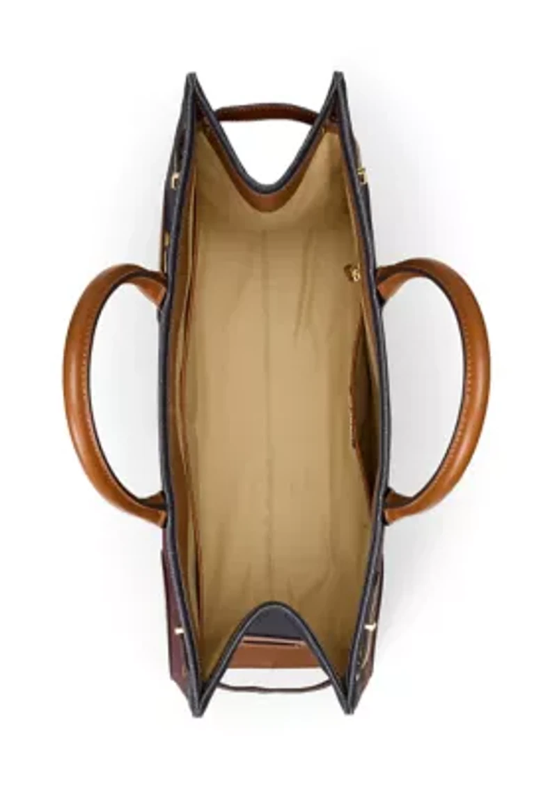 Belting-Print Large Devyn Tote Bag