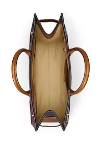 Belting-Print Large Devyn Tote Bag