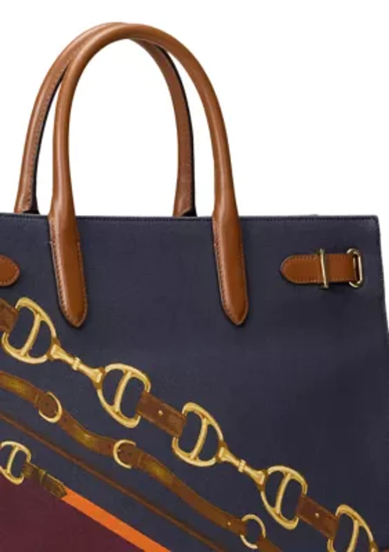 Belting-Print Large Devyn Tote Bag