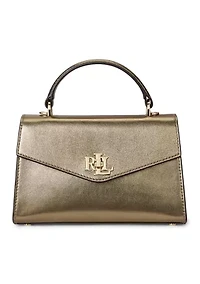 Metallic Leather Small Farrah Satchel