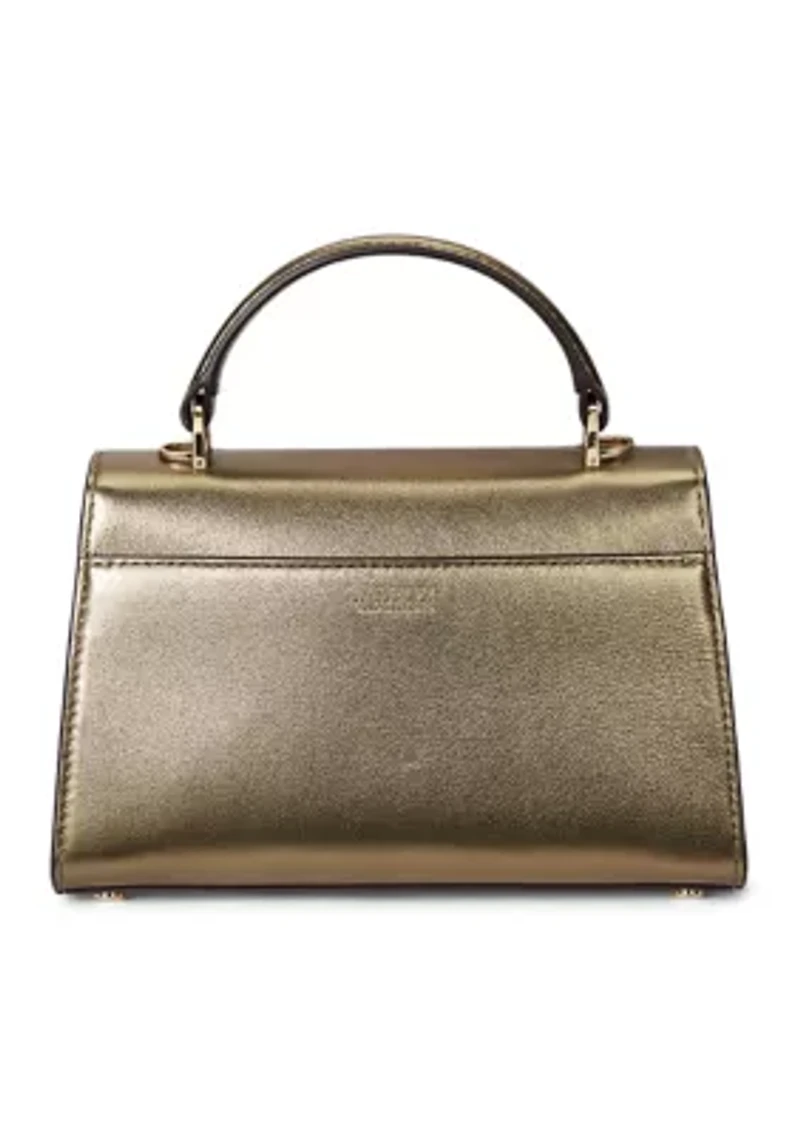 Metallic Leather Small Farrah Satchel