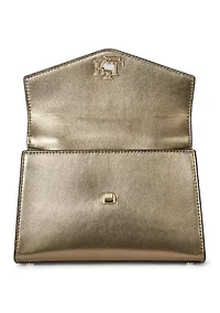 Metallic Leather Small Farrah Satchel