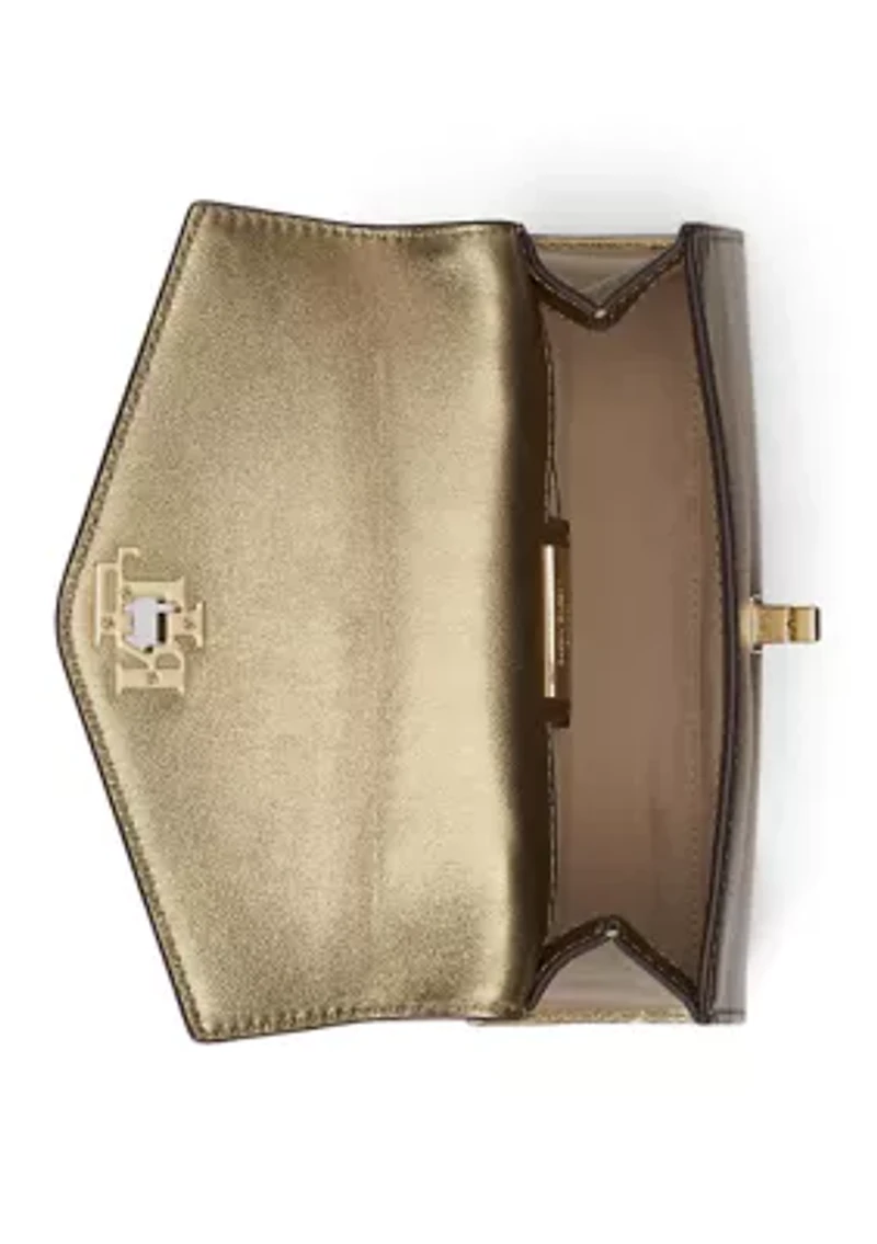 Metallic Leather Small Farrah Satchel
