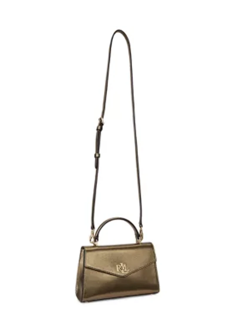 Metallic Leather Small Farrah Satchel