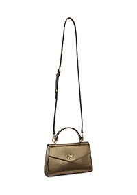 Metallic Leather Small Farrah Satchel