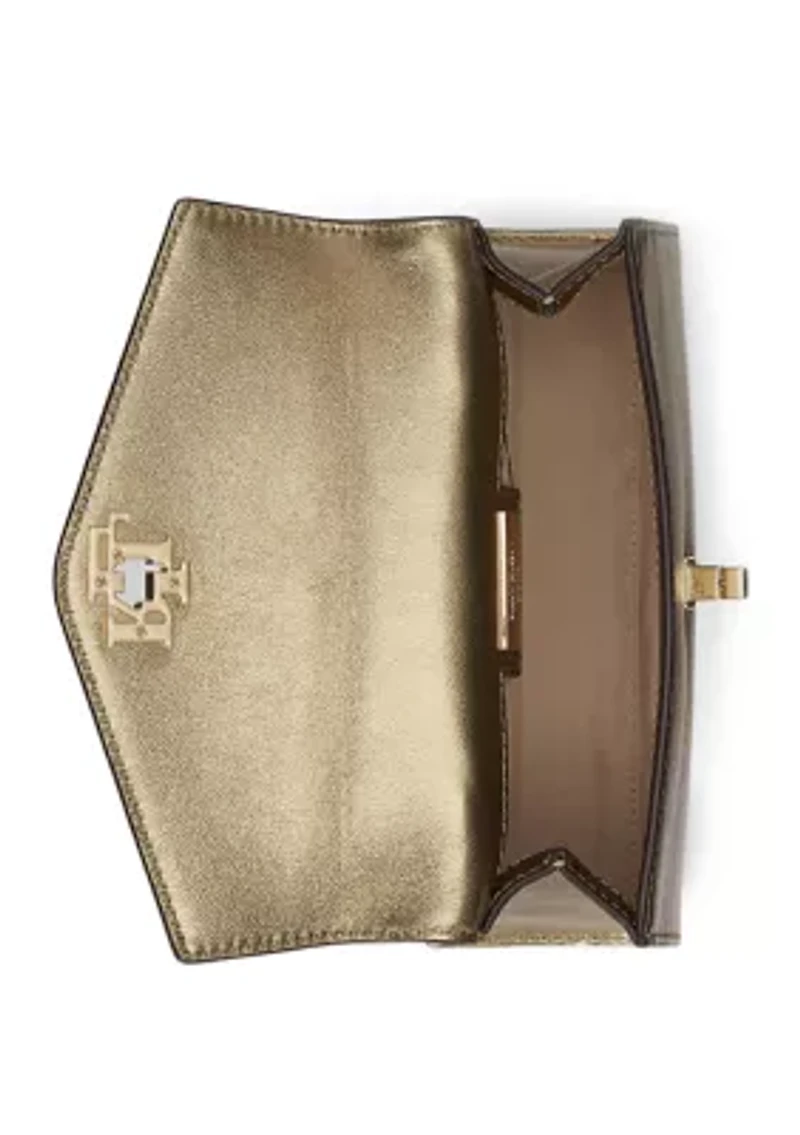 Metallic Leather Small Farrah Satchel
