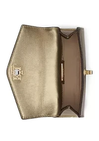 Metallic Leather Small Farrah Satchel